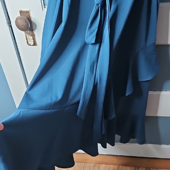 Maison Tara Women’s Sapphire Blue Ruffle Dress 16 - Picture 4 of 10